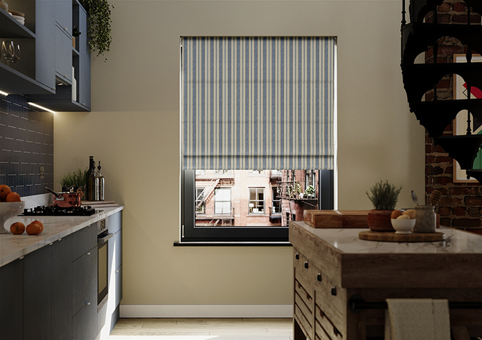 Santorini Stripe, Ocean - Roman Blind - Image 3